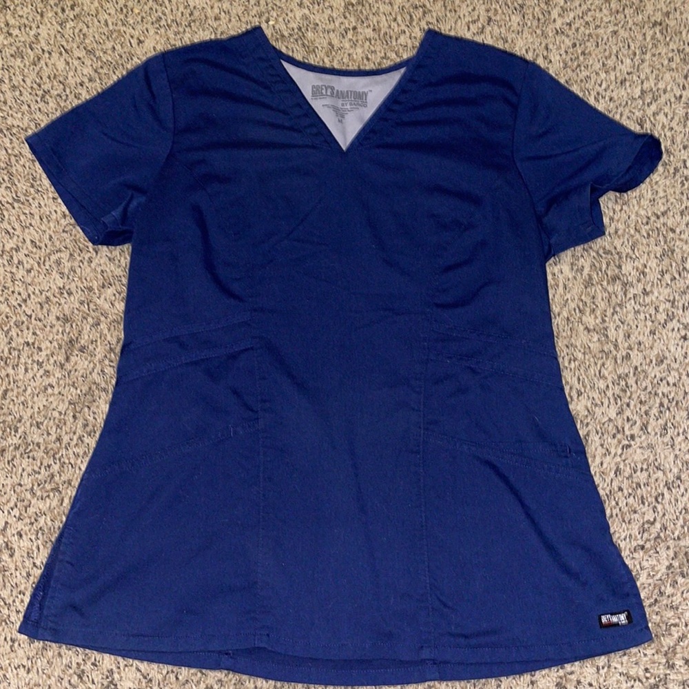 TWO Navy Greys Anatomy Scrub Tops